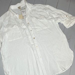 NWT - Magaschoni - Cotton Gauze Shirt - Size Large